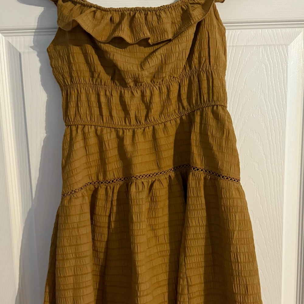 Wild Fable Gold Ruched Sundress Sleeveless - Picture 2 of 4